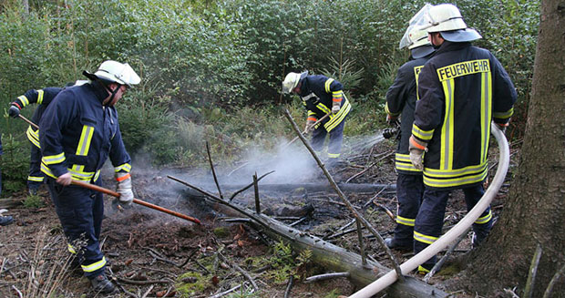 Bild: Feuerwehr verhindert Waldbrand im Dirminger Wald