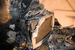 Bild: Durch die Hitze des Feuers schmolz die Verkleidung dieses Computer-Monitors