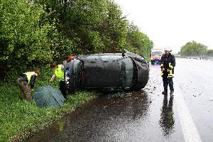 Bild: Ein Fahrzeug &amp;uuml;berschlug sich auf der Autobahn zwischen Eppelborn und Tholey
