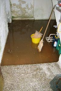 Bild: Ein durch den Starkregen &amp;uuml;berfluteter Keller in einem Haus in Bubach-Calmesweiler