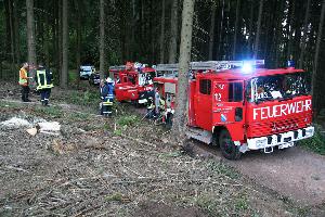 Bild: Die Feuerwehr war mit zwei L&amp;ouml;schfahrzeugen im Einsatz