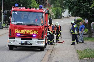 Bild: Eine gr&amp;ouml;&amp;szlig;ere &amp;Ouml;lspur musste die Feuerwehr in Habach beseitigen