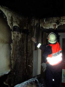 Bild: Der Brandherd im ersten Obergeschoß