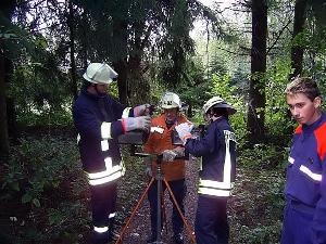 Bild: Strahler werden in Stellung gebracht