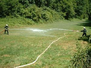 Bild: Bei den heißen Temperaturen kam eine Dusche gerade recht.