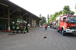 Bild: Insgesamt arbeiteten 95 Helfer von DRK und Feuerwehr zusammen Hand in Hand