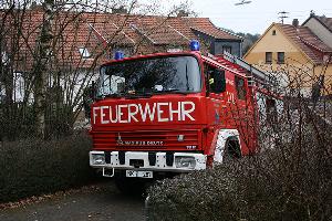 Bild: Löschfahrzeug vor dem Anwesen in der Berschweiler Straße (Foto: Heike Blum)