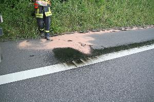 Bild: Nach einem Motorschaden hatte ein holländischer Lkw Motoröl verloren