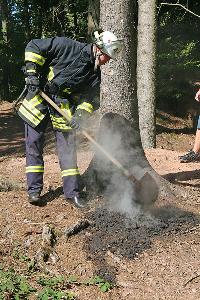 Bild: Die Wurzel musste teilweise mit Schaufeln freigelegt werden