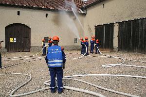 Bild: Löschangriff an einem landwirtschaftlichen Anwesen