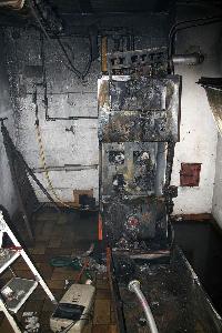 Bild: Der Brandherd im Keller des Geb&amp;auml;udes