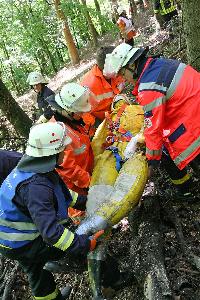 Bild: Rettung des eingeklemmten Waldarbeiters