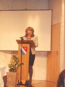 Bild: Bürgermeisterin und Chefin der Wehr Birgit Müller-Closset