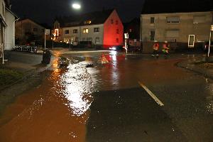 Bild: Überflutung in der Illinger Straße in Dirmingen