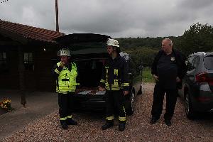 Bild: Kreisbrandinspekteur Werner Thom bei der Einsatzleitung