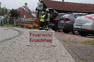Bild: Einsatzleitung in der Ortsmitte von Bubach