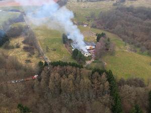 Bild: Die Einsatzstelle aus der Luft (Foto: Crew Christoph 16)