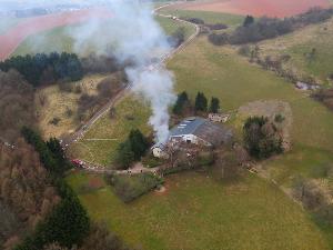 Bild: Die Einsatzstelle aus der Luft (Foto: Crew Christoph 16)