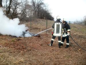 Bild: Mit dem Schnellangriffsschlauch konnte der Brand rasch gelöscht werden