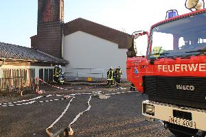 Bild: Einsatz am Holzhackschnitzel-Silo der Wiesbachhalle