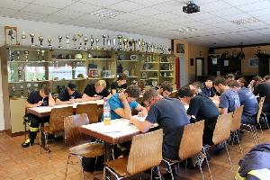 Bild: Die Lehrgangsteilnehmer während der Lernerfolgskontrolle