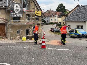 Bild: Dieselkraftstoff war in der Brühlstraße ausgetreten