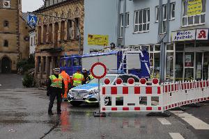 Bild: Die Ortsdurchfahrt durch Eppelborn wurde voll gesperrt