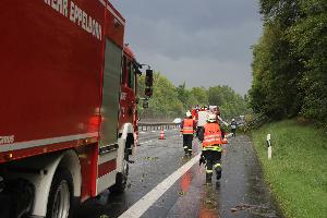 Bild: Ein Baum versperrte die Autobahn A1 zwischen den Anschlussstellen Eppelborn und Illingen