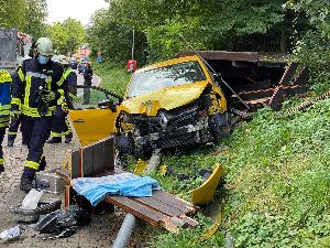 Bild: Verkehrsunfall am Ortseingang von Bubach