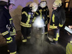 Bild: Austritt von Flüssigsauerstoff in der Valeriusstraße